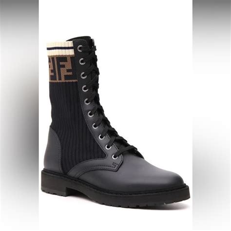 fendi combat boots rockoko|Fendi rockoko ff knit sneakers.